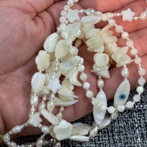 Pearls & Mother of Pearl Eyeglass holder necklace